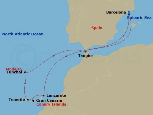 Itinerary schematic diagram