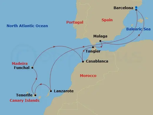 Itinerary schematic diagram