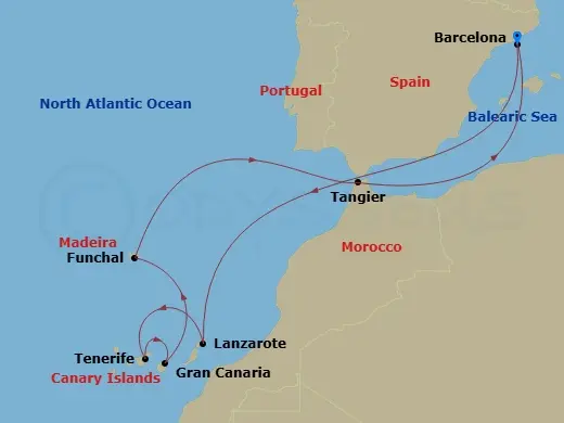 Itinerary schematic diagram