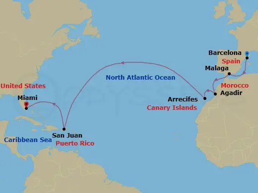 Itinerary schematic diagram