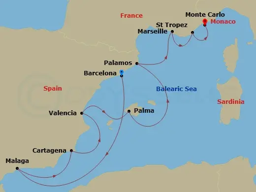 Itinerary schematic diagram
