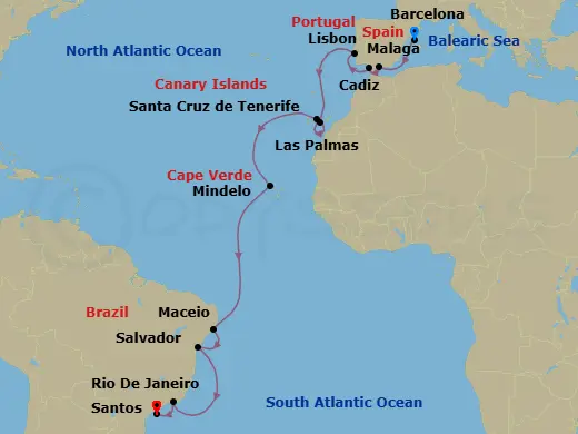 Itinerary schematic diagram