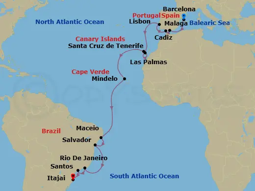 Itinerary schematic diagram