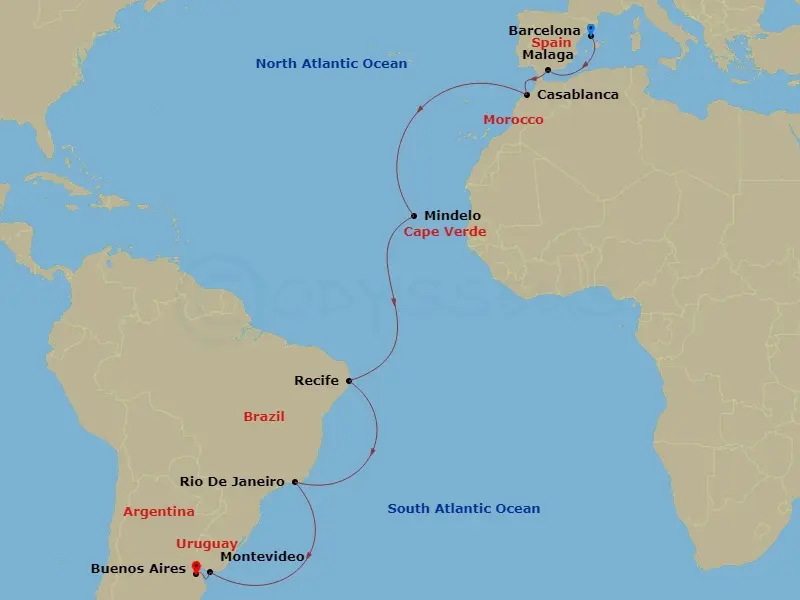 Itinerary schematic diagram