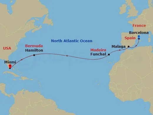 Itinerary schematic diagram