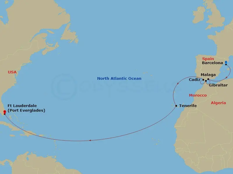 Itinerary schematic diagram