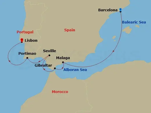 Itinerary schematic diagram