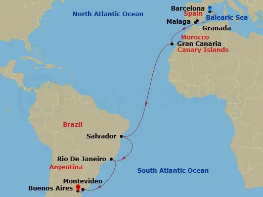Itinerary schematic diagram