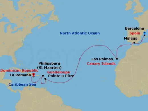 Itinerary schematic diagram