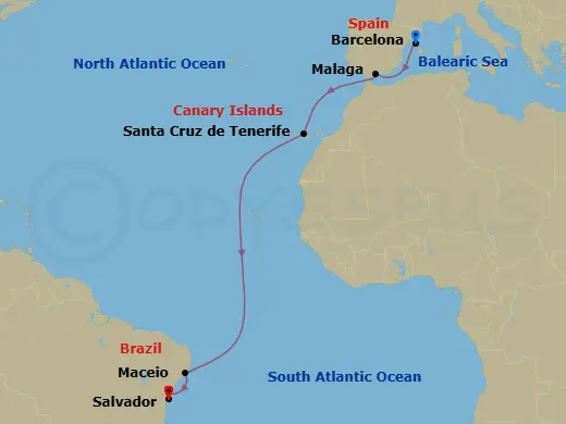 Itinerary schematic diagram