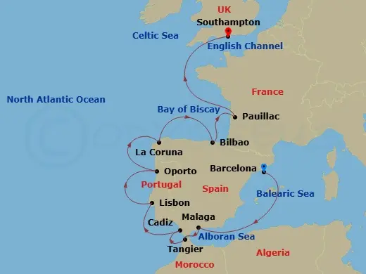 Itinerary schematic diagram