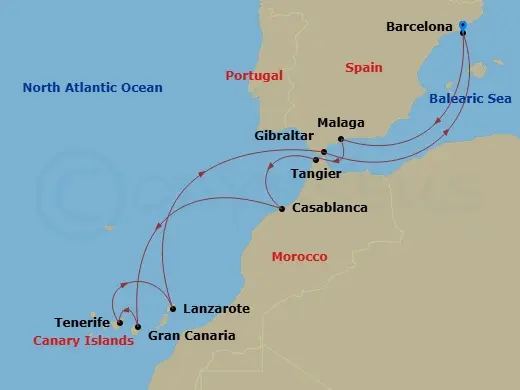 Itinerary schematic diagram
