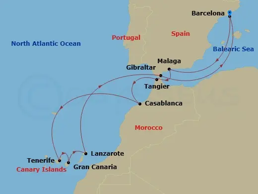 Itinerary schematic diagram