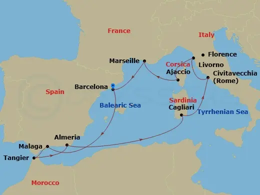 Itinerary schematic diagram
