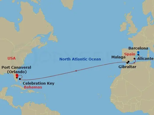 Itinerary schematic diagram