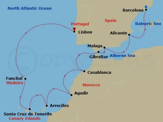 Itinerary schematic diagram