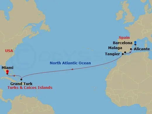 Itinerary schematic diagram