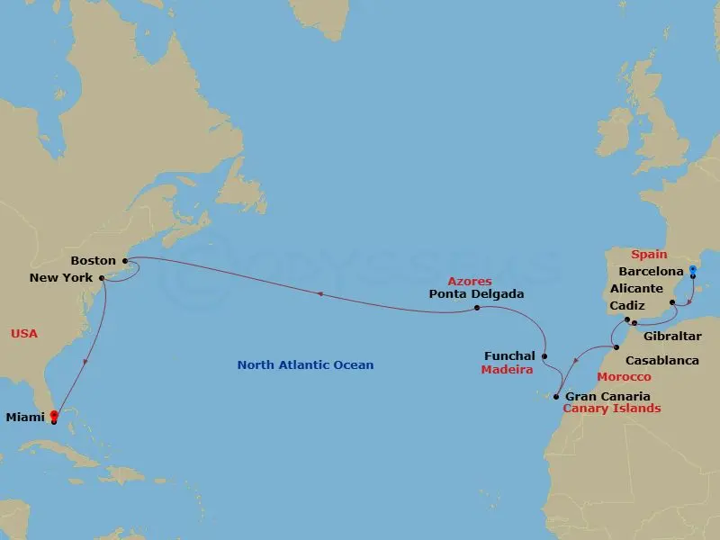 Itinerary schematic diagram