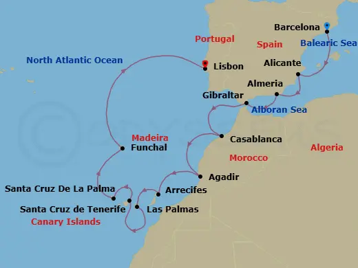 Itinerary schematic diagram