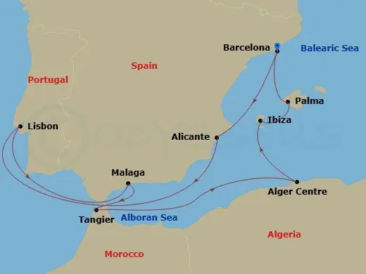 Itinerary schematic diagram