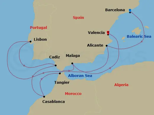 Itinerary schematic diagram