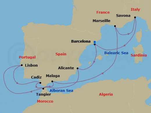 Itinerary schematic diagram