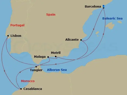 Itinerary schematic diagram