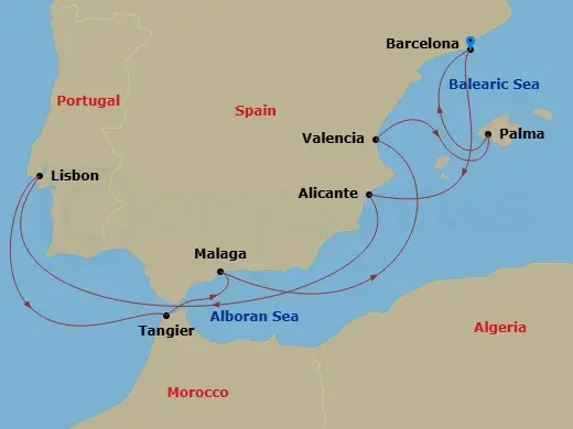 Itinerary schematic diagram