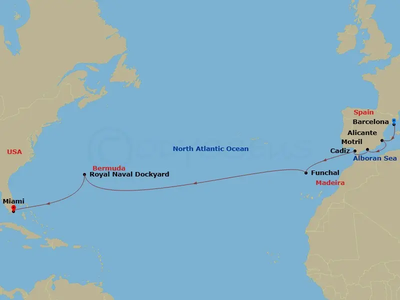 Itinerary schematic diagram
