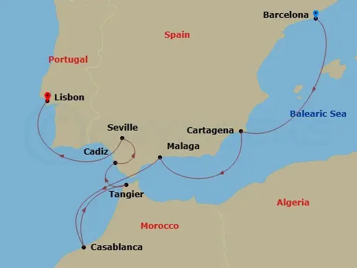 Itinerary schematic diagram