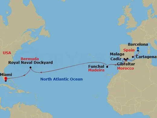 Itinerary schematic diagram