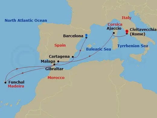 Itinerary schematic diagram