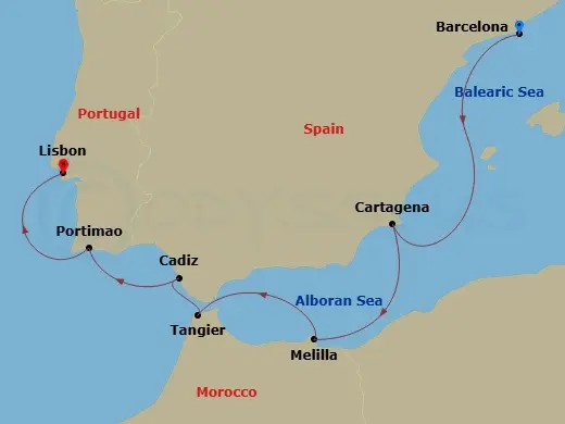 Itinerary schematic diagram
