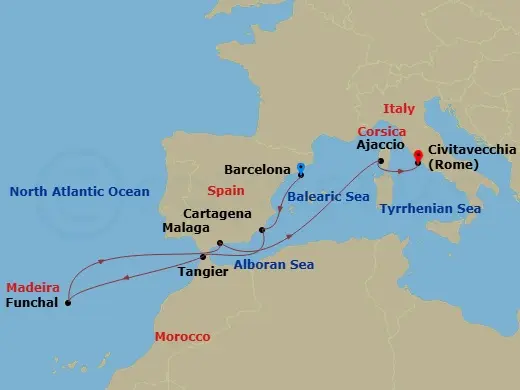 Itinerary schematic diagram
