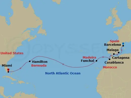 Itinerary schematic diagram