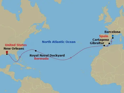 Itinerary schematic diagram
