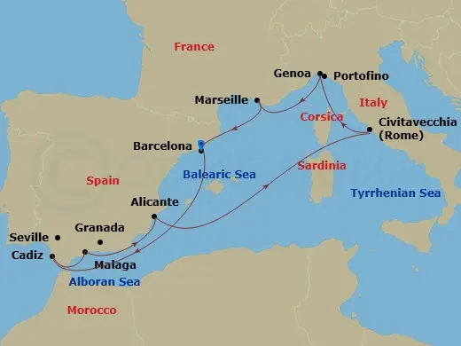 Itinerary schematic diagram