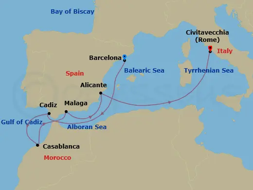 Itinerary schematic diagram