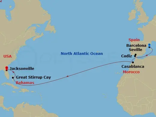 Itinerary schematic diagram