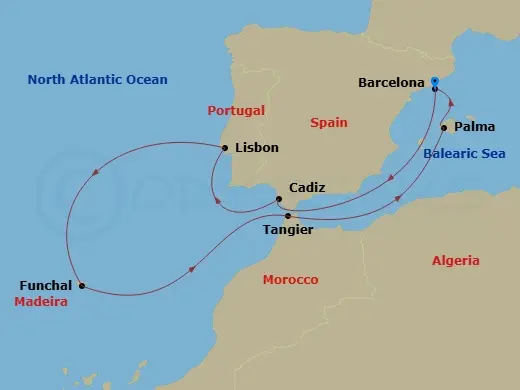 Itinerary schematic diagram