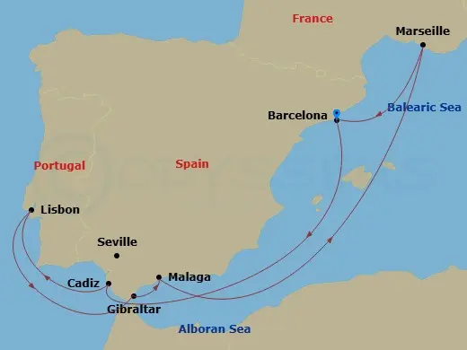Itinerary schematic diagram