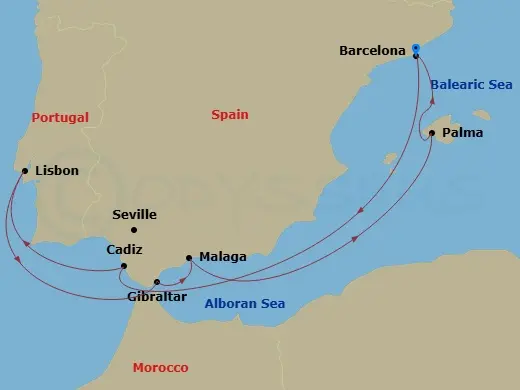 Itinerary schematic diagram