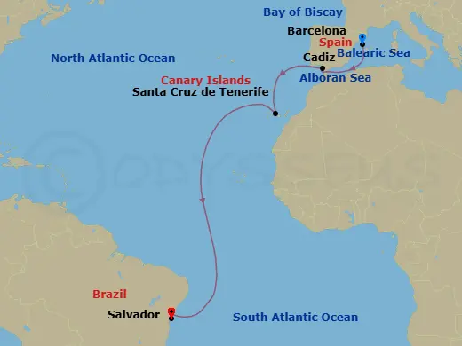 Itinerary schematic diagram