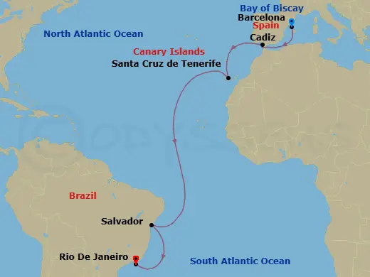 Itinerary schematic diagram