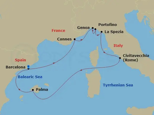 Itinerary schematic diagram