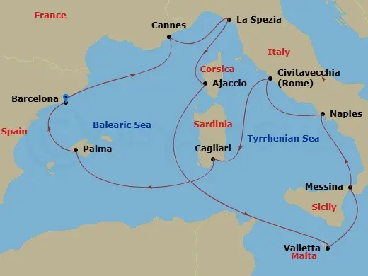 Itinerary schematic diagram