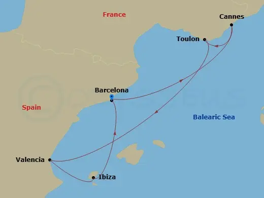 Itinerary schematic diagram
