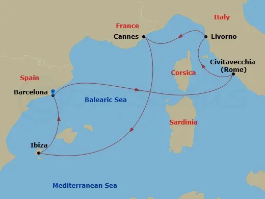 Itinerary schematic diagram