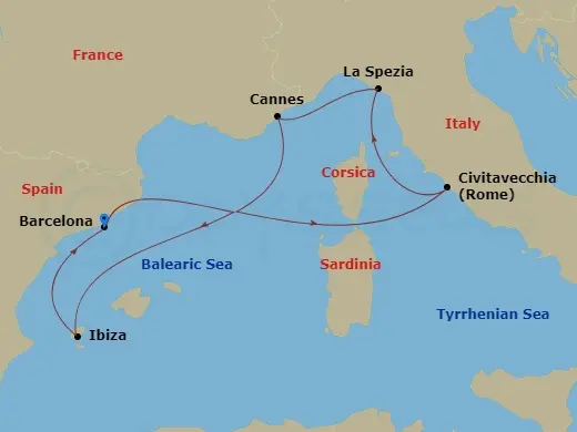 Itinerary schematic diagram