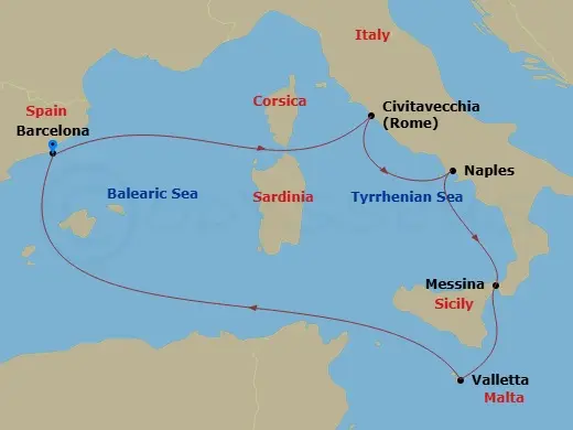 Itinerary schematic diagram